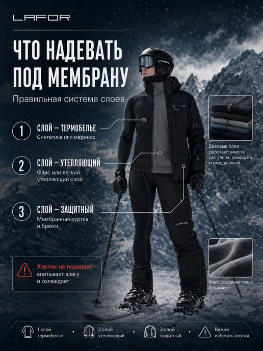 LAFOR Куртка горнолыжная зимняя для спорта, белый, фото 6