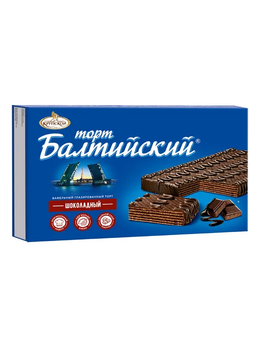 Славянка Вафельный торт "Балтийский" с шоколадной начинкой, 320 г, 320 г