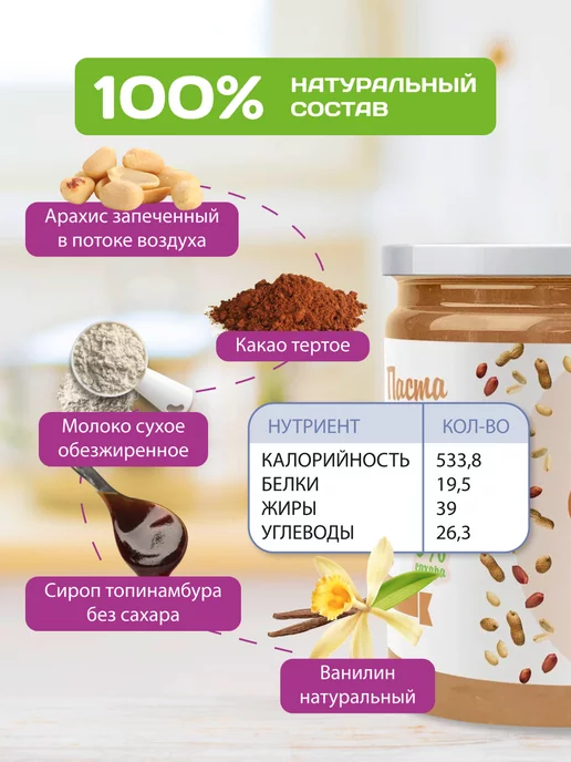 Намажь Орех Шоколадная паста без сахара 400 грамм молочная сладость, вариант, фото 2