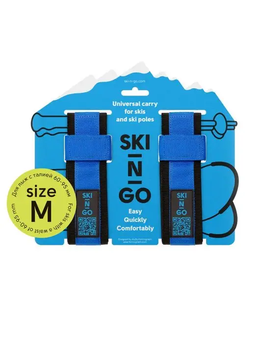 SKI-N-GO SKI-N-GO Связки для лыж Размер M Талия лыж 60-95 мм Синие