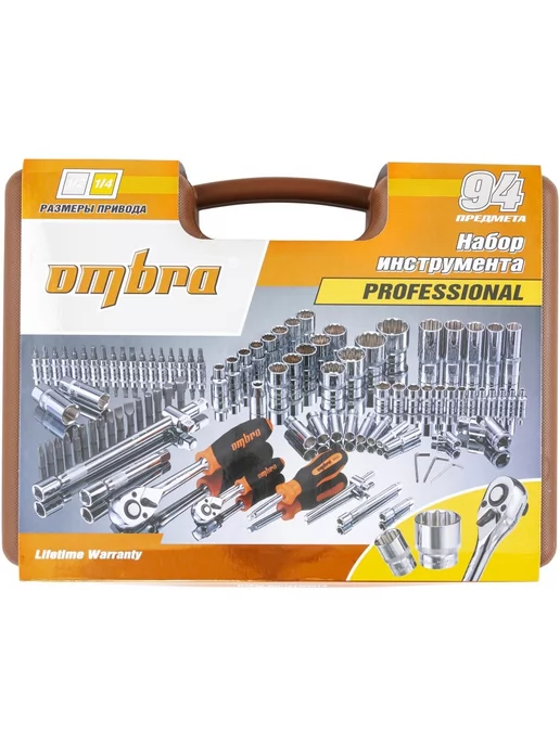 OMBRA OMT94S12 Набор инструмента универсальный 1 4", 1 2"DR с голо, вариант, фото 4
