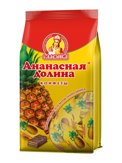 Славянка Вафельные конфеты "Ананасная долина", 200 гр, 200 г