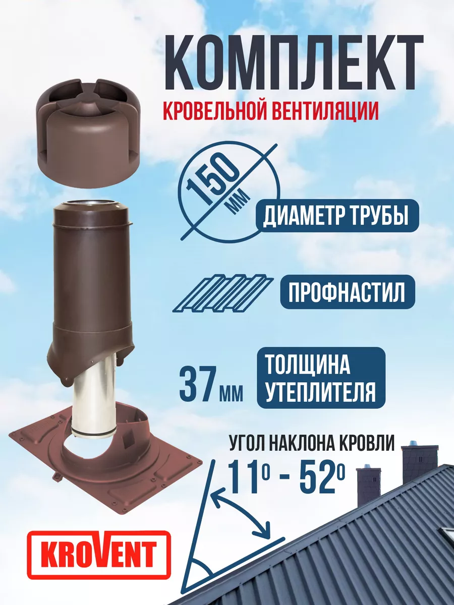 Комплект кровельной вентиляции для профнастила 150/500 KROVENT 45209811  купить за 10 800 ₽ в интернет-магазине Wildberries