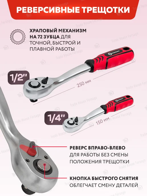 FORCEKRAFT Набор инструментов для автомобиля 94 предмета, вариант, фото 3