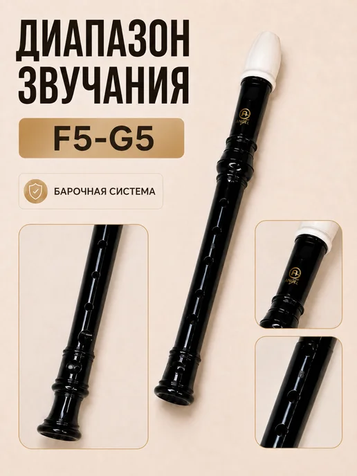 12Notes Флейта, блокфлейта, барочная система, дудочка, для обучения, черный, фото 3