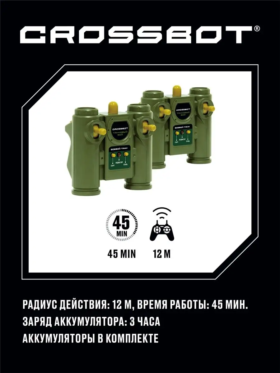 Танк на пульте управления, 2 шт CROSSBOT 45501488 купить за 4 831 ₽ в  интернет-магазине Wildberries