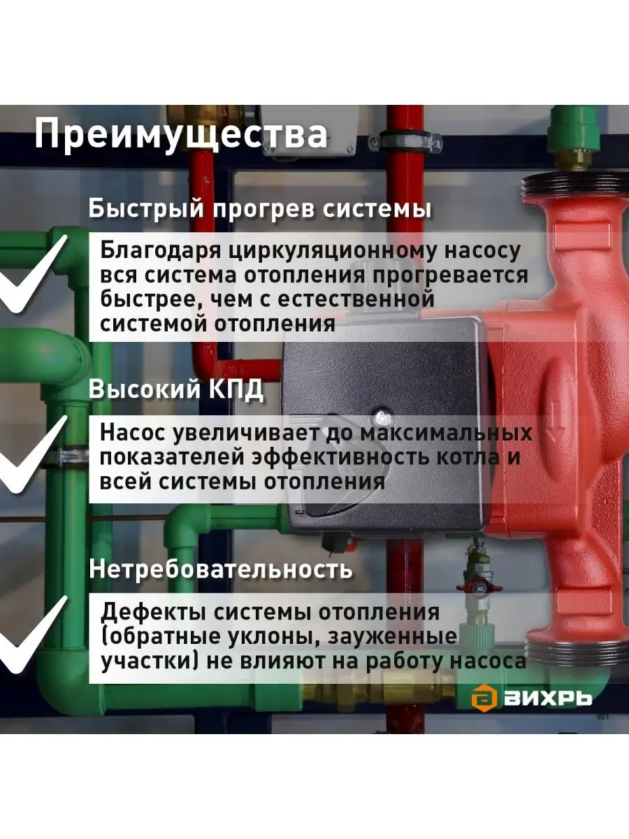 Насос циркуляционный Ц-25/4 СТАНДАРТ Вихрь 45505392 купить в  интернет-магазине Wildberries