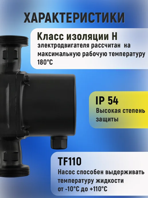 Циркуляционный насос HUTER СP 180-25-4L, 36 53 72Вт, 180254 л, 72 Вт, фото 5