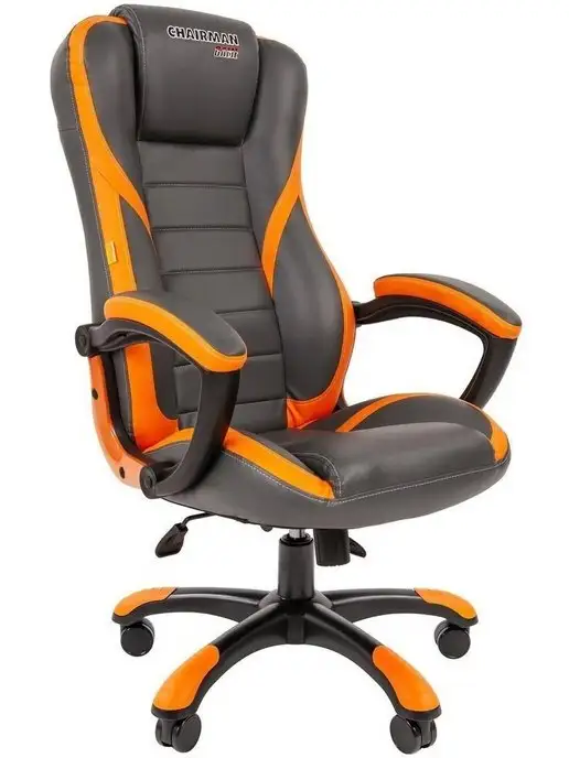 CHAIRMAN Игровое компьютерное кресло ДРАЙВ 22, до 180 кг, кожаное, 180 кг, фото 6