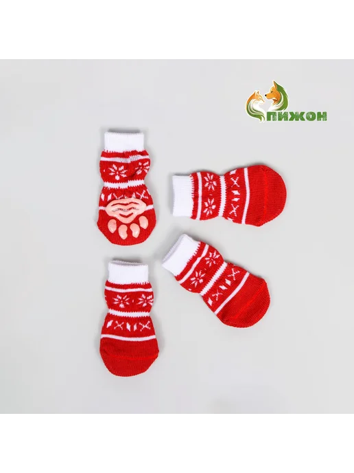 Пижон Носки нескользящие "Снежинки" с меховой опушкой, L, Снежинки с меховой опушкой