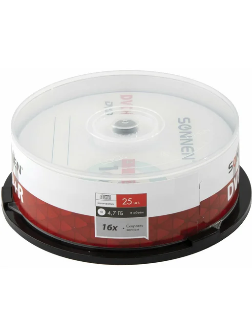 SONNEN Компакт диски DVD-R объемом 4,7Gb, комплект набор из 50 шт, 4,7 ГБ, 25 шт, фото 4