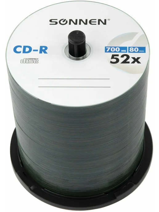 SONNEN Компакт диски CD-R объемом 700Mb, скорость 52x 50 шт, 100 шт, фото 4