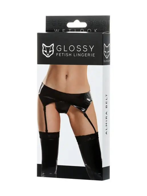 Эроланта Пояс для чулок и трусики «Glossy Almira», черный, фото 5
