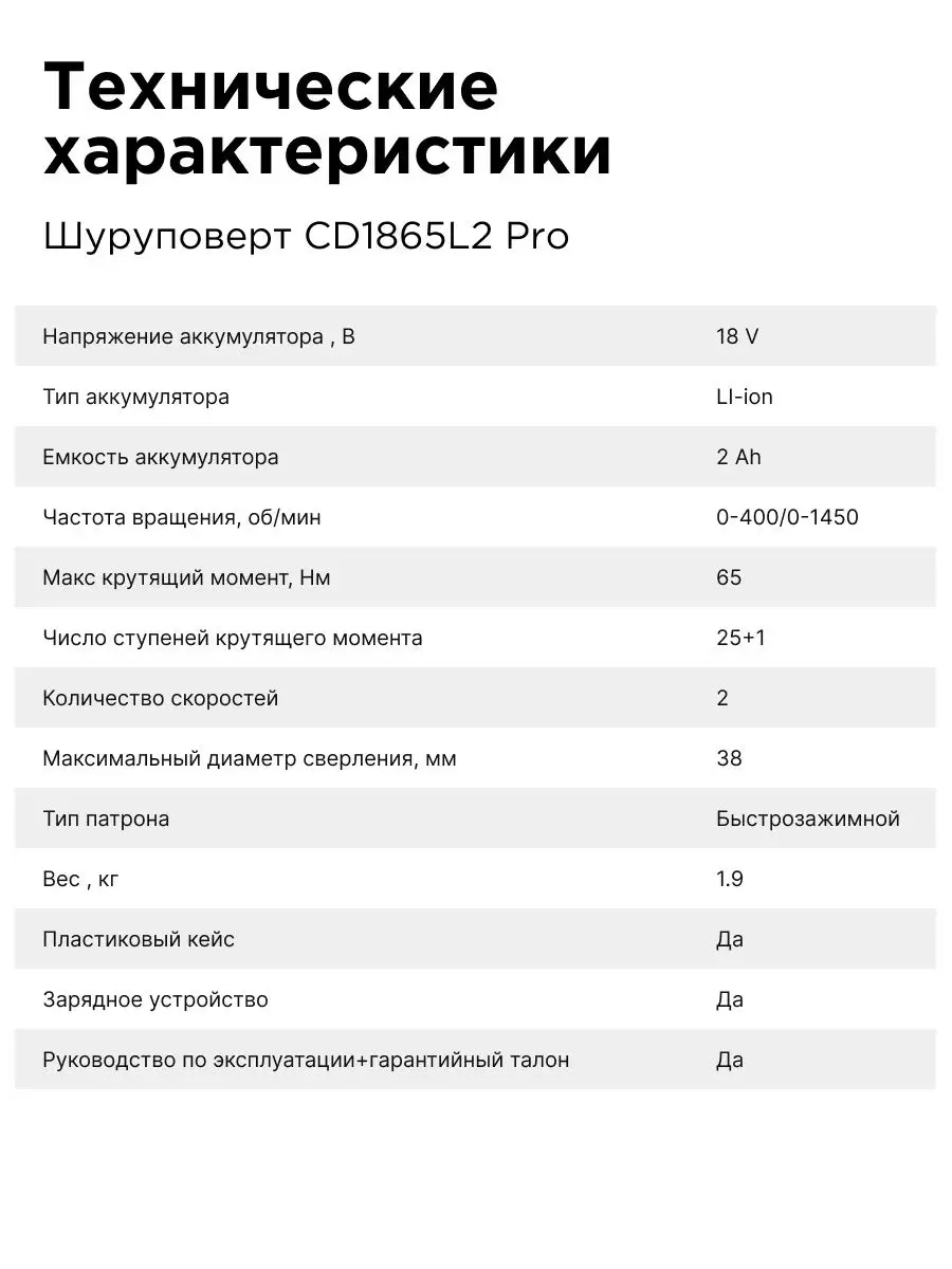 Шуруповерт дрель аккумуляторный 18В кейс 2акб HORDER 45602857 купить в  интернет-магазине Wildberries