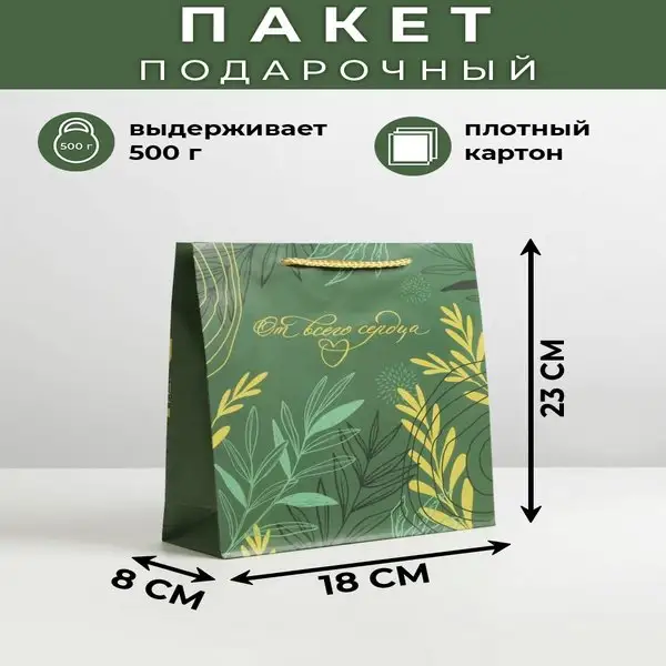 Подарочный пакет бумажный с рисунком