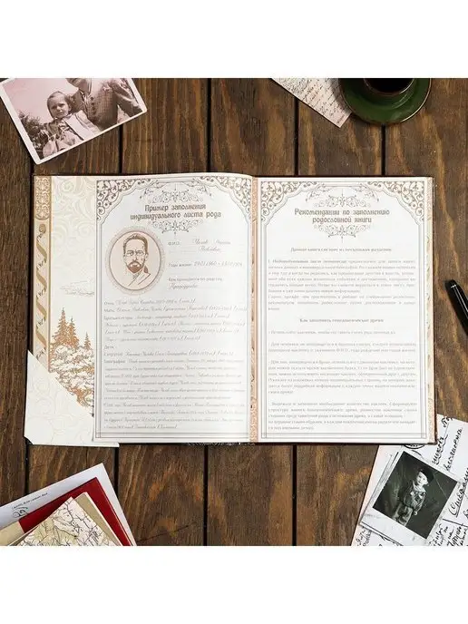 Семейные традиции Родословная книга, перо, 50 листов, 22 х 31 см, вариант, фото 3
