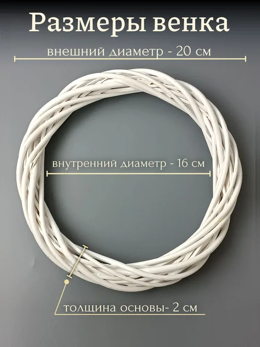 Дамский рай Основа заготовка для венка, белый, фото 2