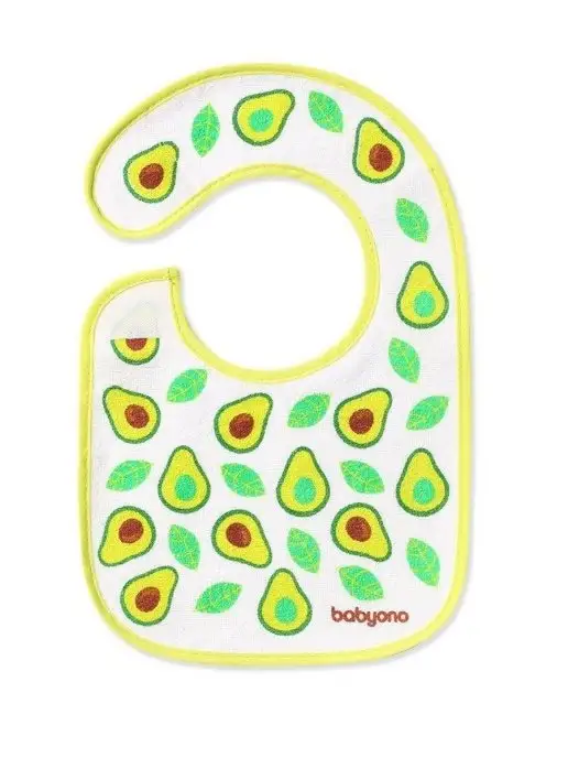 Babyono Нагрудник для кормления непромокаемый махровый на липучке, зеленый, фото 2