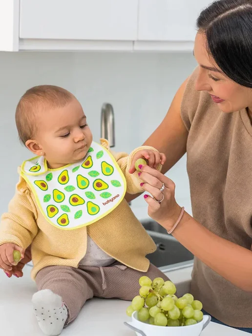 Babyono Нагрудник для кормления непромокаемый махровый на липучке, зеленый, фото 3
