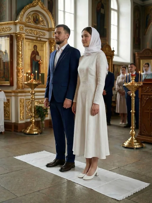 Мастерская Покров Венчальный рушник свадебный декор, белый, фото 3