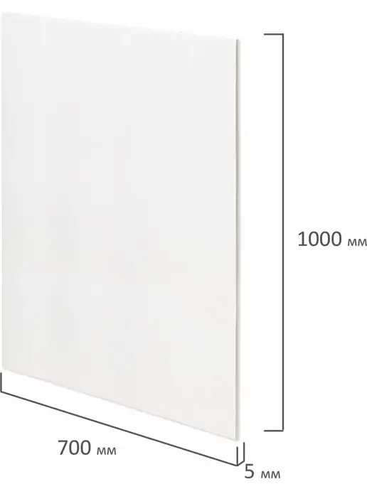 Brauberg Пенокартон матовый 50x70 см толщина 5 мм белый 5 листов, 70x100 см, 5 л, фото 5