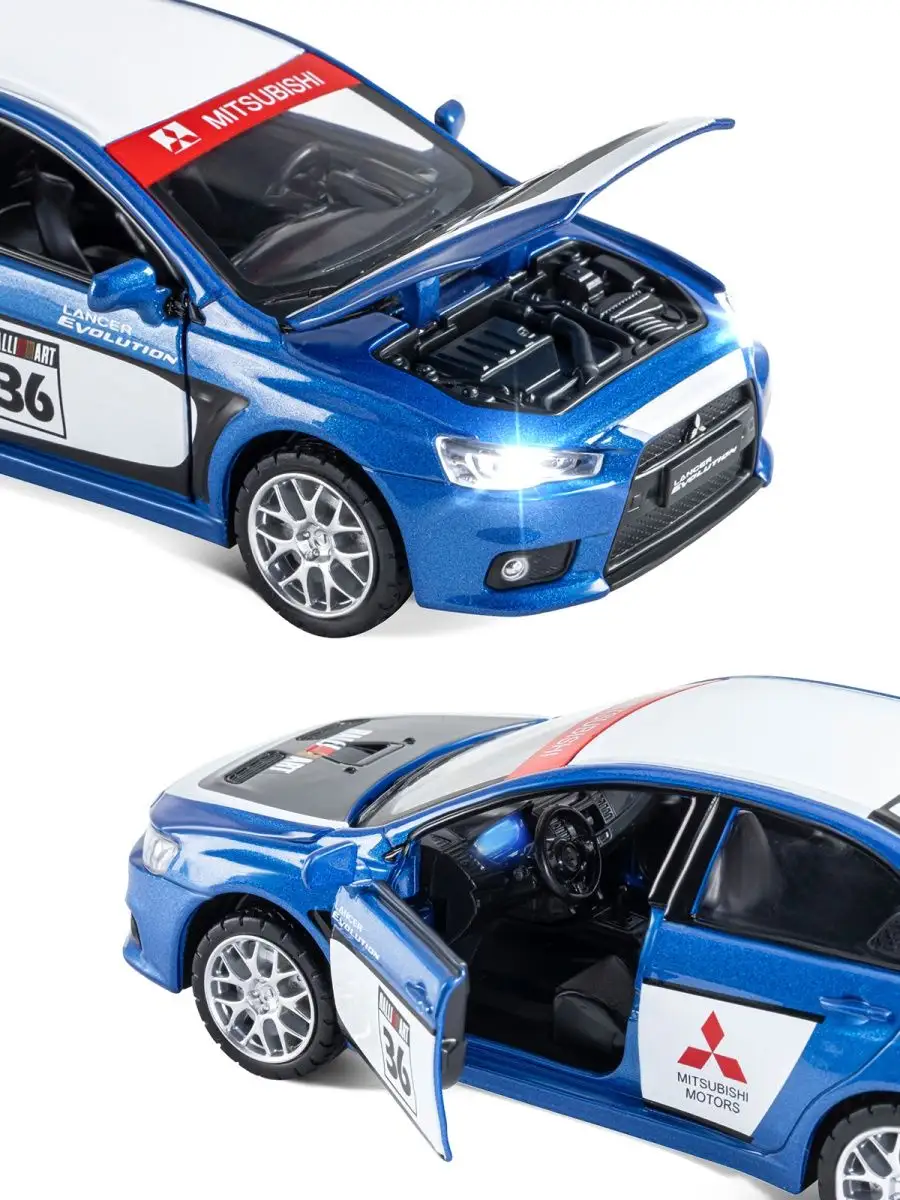 Машинка металлическая детская Mitsubishi Lancer Evolution АВТОПАНОРАМА  45952267 купить за 765 ₽ в интернет-магазине Wildberries