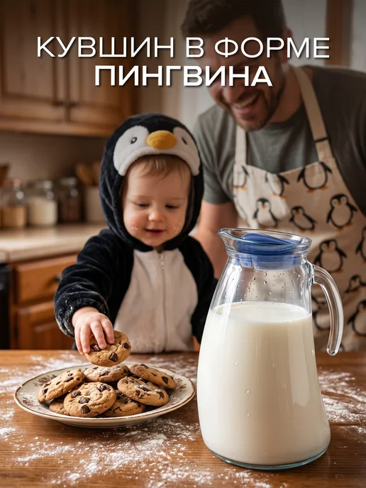 F&D. Кувшин стеклянный для воды с крышкой 2 литра, вариант, фото 2
