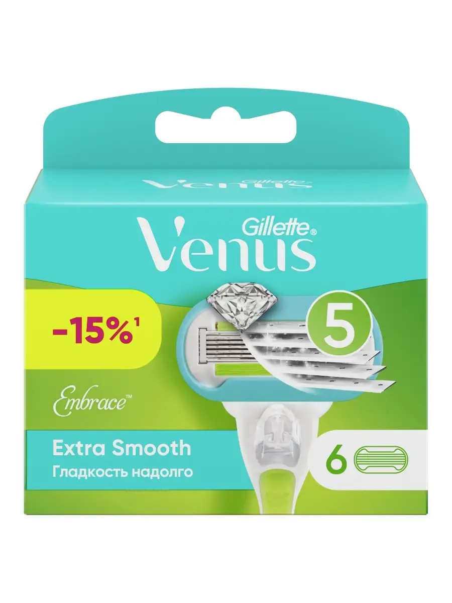 Сменные кассеты для бритвы Gillette Venus Embrace, 6 шт. VENUS 46010660  купить за 2 329 ₽ в интернет-магазине Wildberries