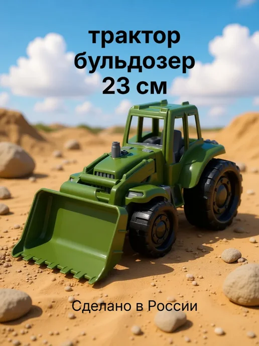 Рыжий кот. Мини трактор машинка для мальчиков 23 см, зеленый, фото 3