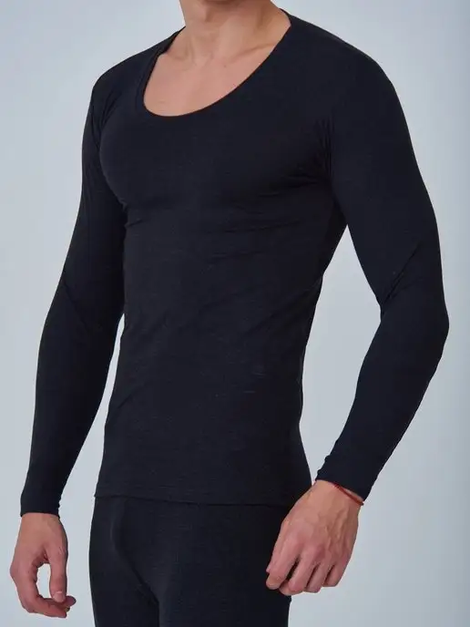 PREMIUM UNDERWEAR Термолонгслив термобелье спортивное, черный, фото 4