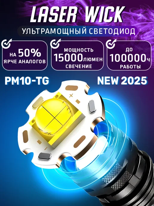 Фонарик налобный аккумуляторный с зарядкой мощный, черный, фото 5