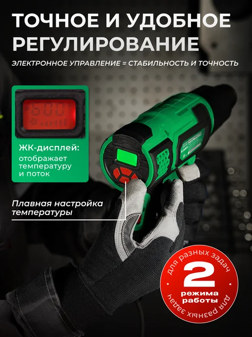 ELECTROLITE Фен строительный технический с насадками Ф2400Е, вариант, фото 2