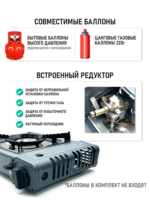 Kimfish Плита газовая туристическая, серый, фото 2