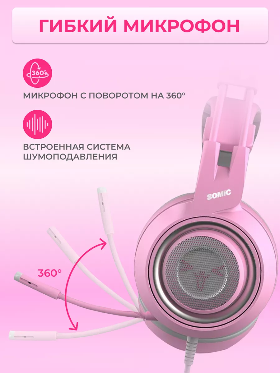 Наушники большие игровые с ушками USB G951 Somic 46273314 купить за 3 465 ₽  в интернет-магазине Wildberries