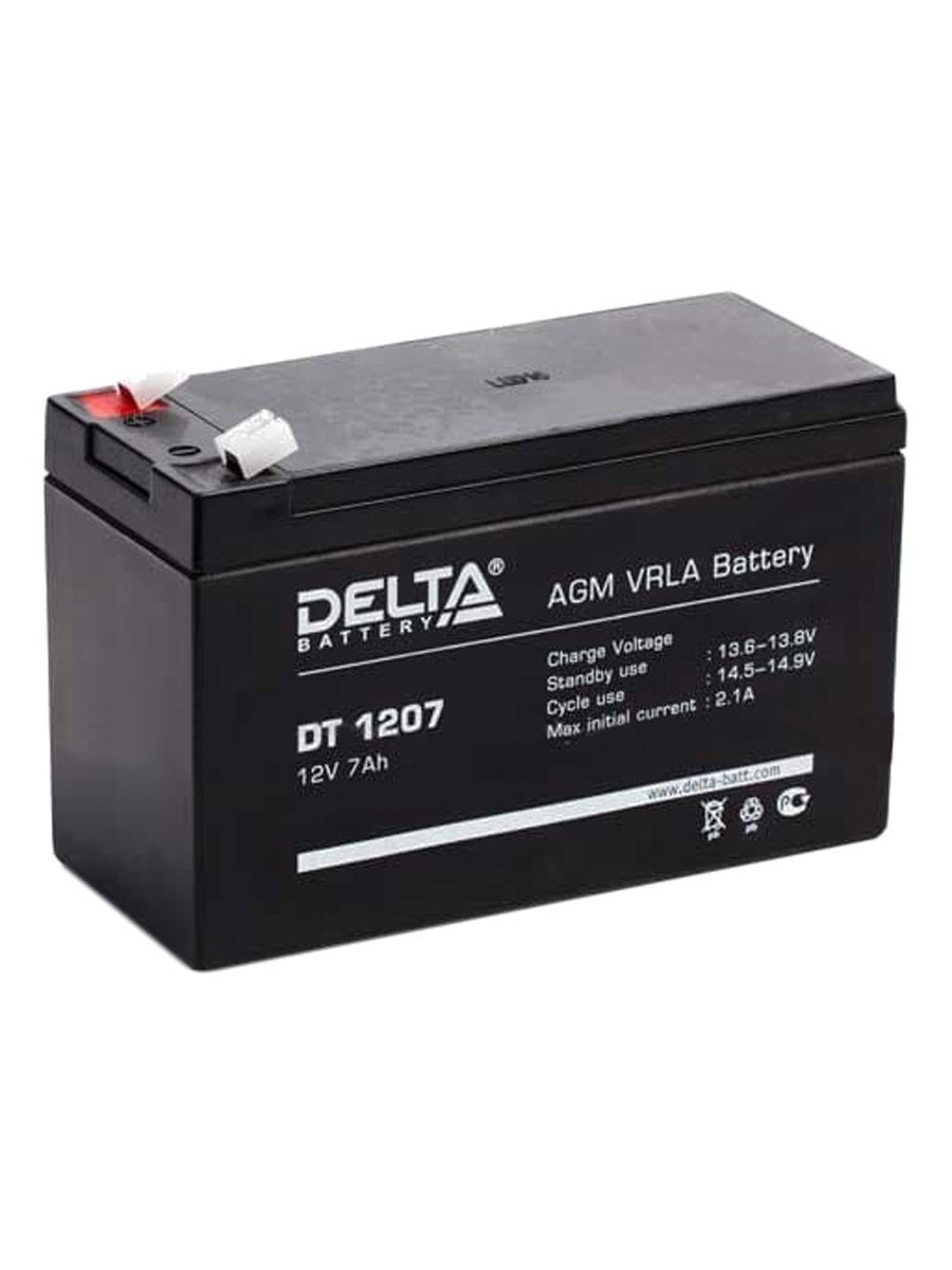 Agm срок службы. АКБ Delta DT 1207. Батарея для ИБП Delta DT 1207. Аккумуляторная батарея 12в 7 Ач DT 1207. DT 1207 аккумулятор 12в/7ач.