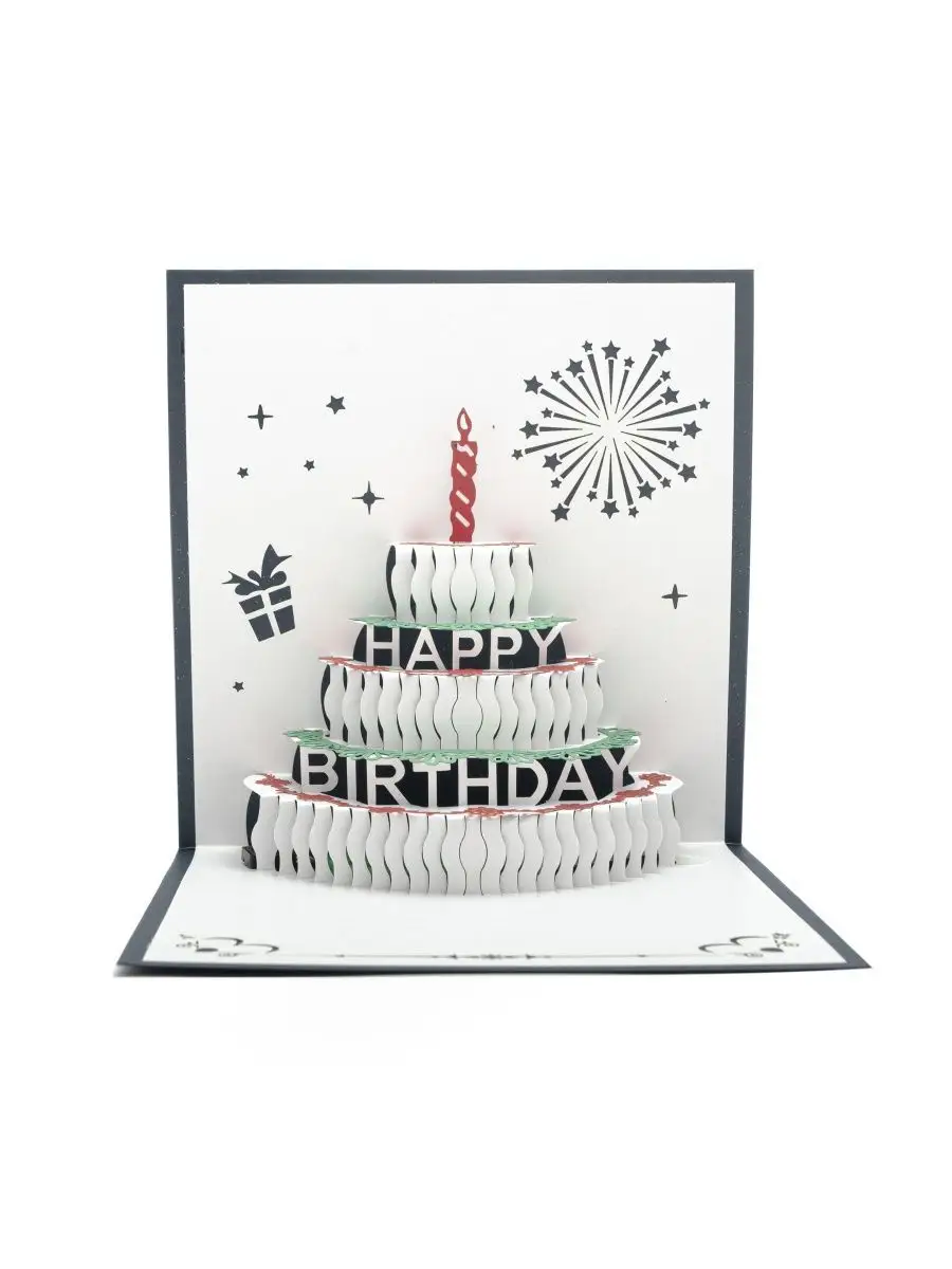 3D открытка с тортом - как сделать объёмную открытку на День рождения.
