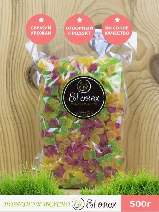 El orex Ананас цукаты кубики цветные 500 г, 500 г, фото 2