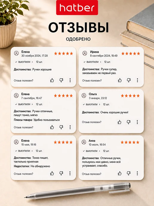 Hatber Ручка гелевая черная 0,5мм 12 штук, черный, фото 8
