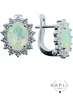 Серьги с натуральным опалом из серебра KAPLI jewelry 46479497 купить за 5 023 ₽ в интернет-магазине Wildberries