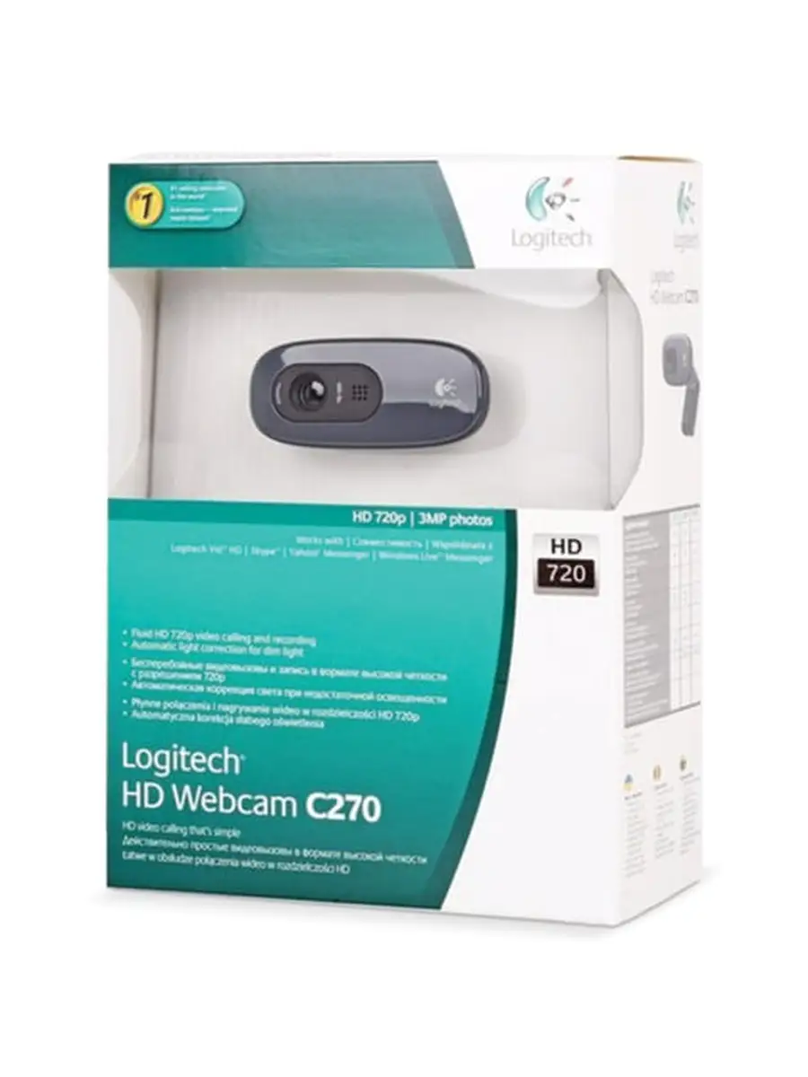 Веб-камера LOGITECH C270,1/3МпиксUSB 2.0 Logitech 46536672 купить в  интернет-магазине Wildberries