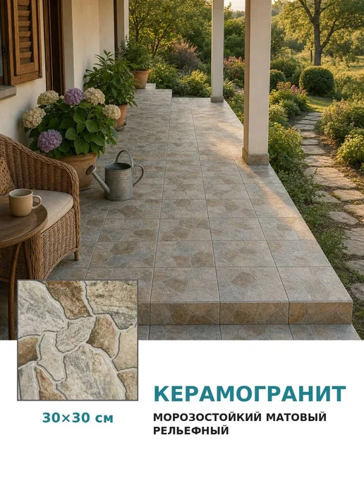 Beryoza Ceramica Плитка керамогранит, серый