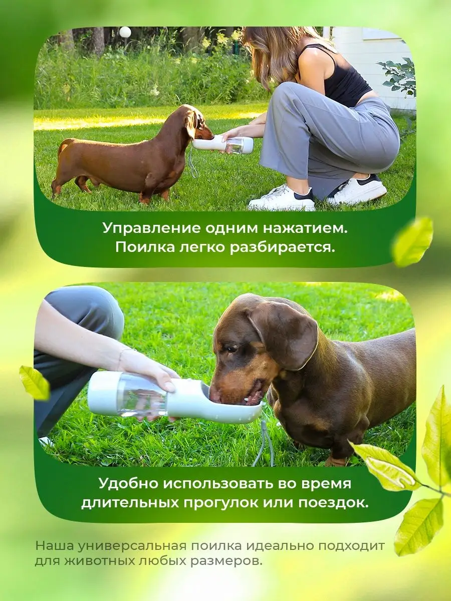 Поилка для собак и кошек Бутылка дорожная прогулочная Pet world 46590982  купить за 607 ₽ в интернет-магазине Wildberries