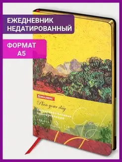 Ежедневник недатированный 138х213 мм Brauberg 46593693 купить за 329 ₽ в интернет-магазине Wildberries