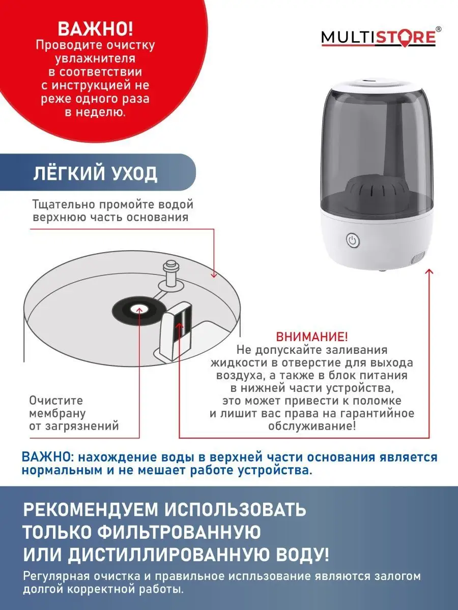 Ультразвуковой увлажнитель воздуха ME-A830 MULTISTORE1 46738660 купить за 2  494 ₽ в интернет-магазине Wildberries