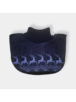 Манишка warm neck. Цвет синий. Вид 1.