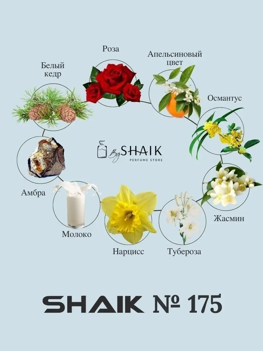 Парфюмерная вода № 175 стойкие духи спрей SHAIK 46896297 купить за 885 ₽ в  интернет-магазине Wildberries