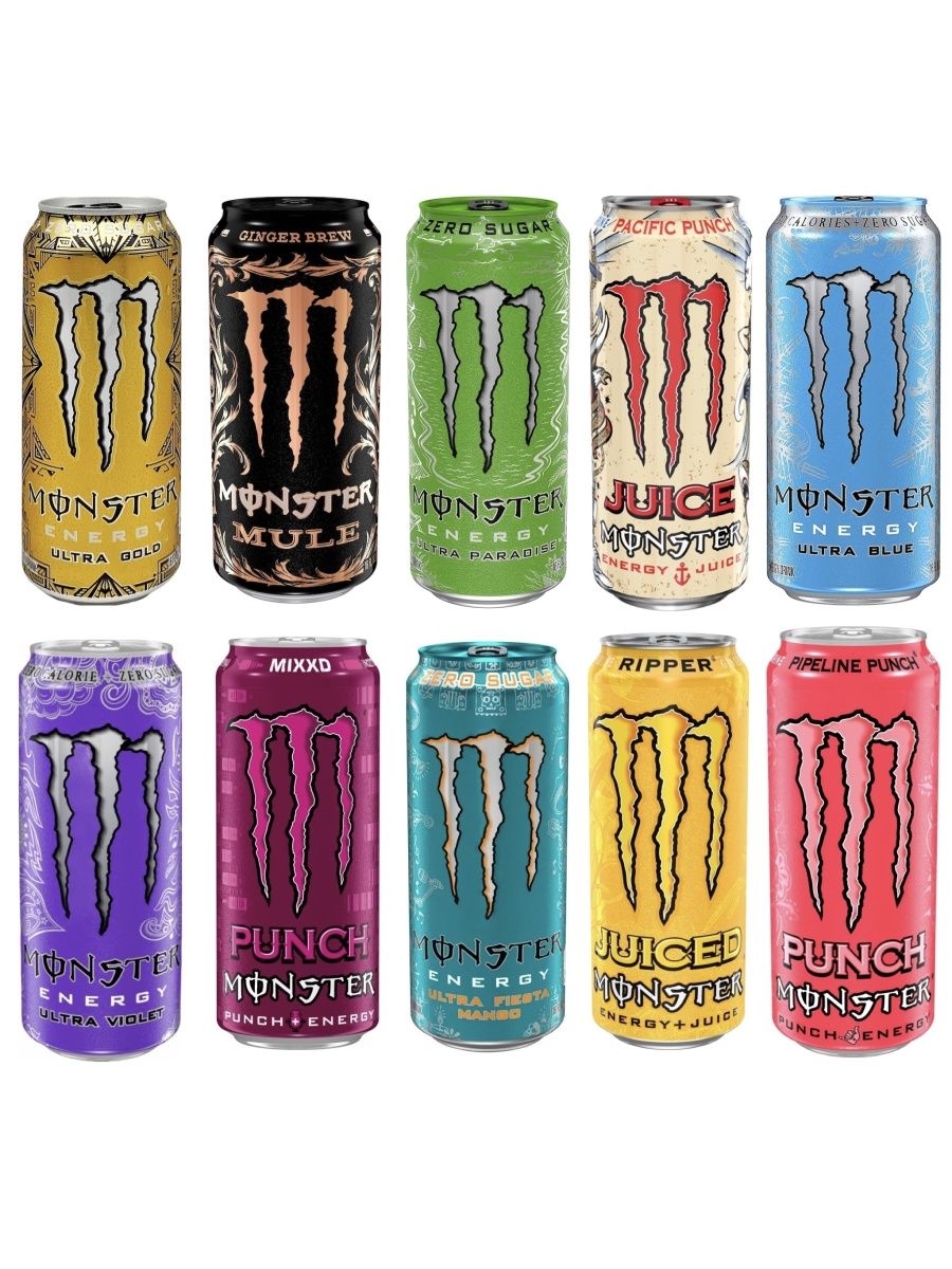 Monster energy 10 вкусов по 500мл. (Европа). Monster Energy 46913814 купить  в интернет-магазине Wildberries