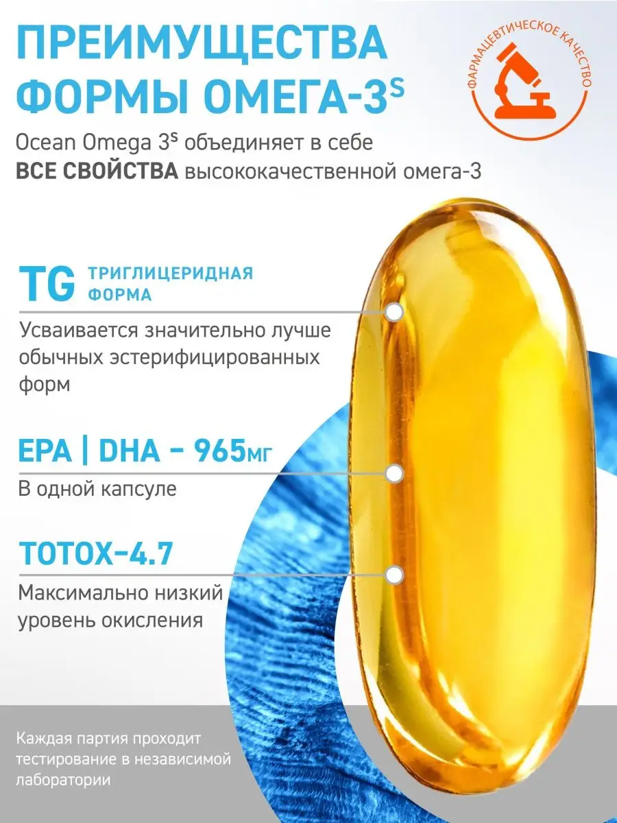 Ocean Omega 3s, триглицеридная омега 3, бад рыбий жир Аляска ICON FORMULAS  46942070 купить в интернет-магазине Wildberries