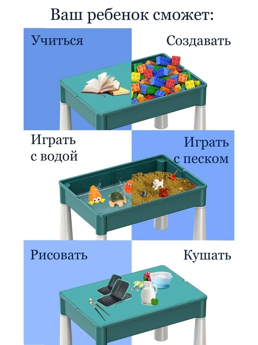 Многофункциональный стол, для конструирования, конструктор Остров непосед  47182257 купить в интернет-магазине Wildberries