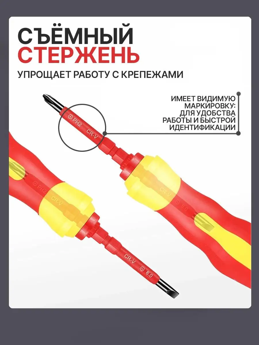 Набор отверток диэлектрических (8 предметов, в кейсе) AT 47216794 купить за  733 ₽ в интернет-магазине Wildberries